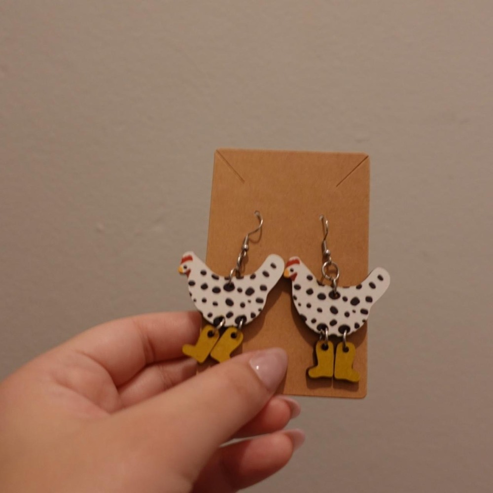Chicken earrings - Picture 2 of 2